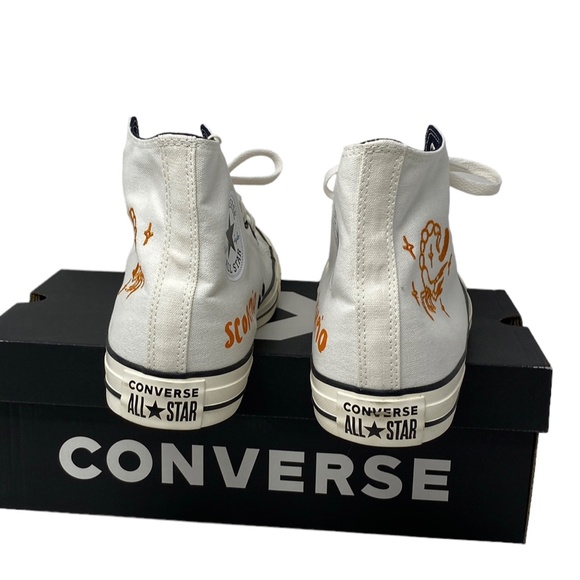 Converse Chuck Taylor High Canvas White Scorpio Men Sneaker Custom 172516C-WHITE - Picture 8 of 11